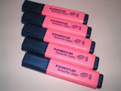 5x Staedtler Textsurfer classic rosa pink 364-23 Textmarker Leuchtstift NEU