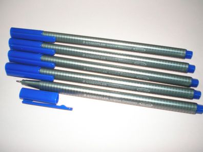5 x Staedtler Feinschreiber triplus® fineliner 334-3 blau 0,3mm Dreikant NEU