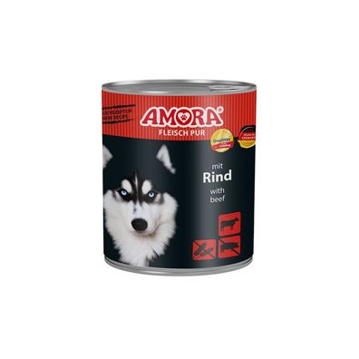 AMORA Dog Dose Fleisch Pur mit Rind 12 x 800g (5,20€/ kg)