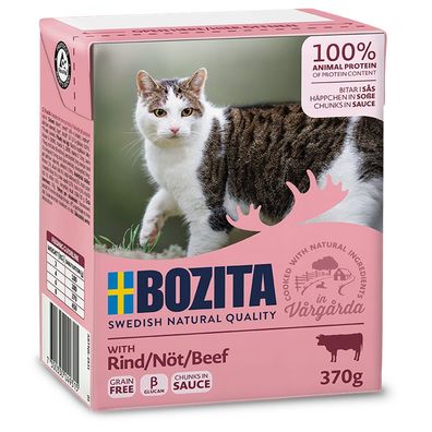 Bozita Cat Häppchen in Soße Rind 6 x 370g (8,96€/ kg)