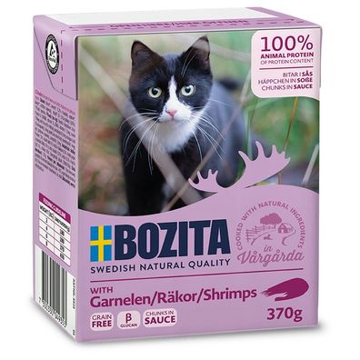 Bozita Cat Häppchen in Soße Garnelen 6 x 370g (8,96€/ kg)