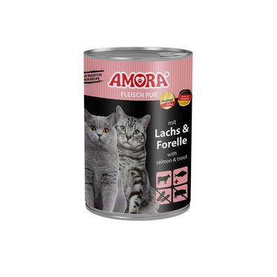 AMORA Cat Dose Fleisch Pur mit Lachs & Forelle 6 x 400g (9,13€/ kg)