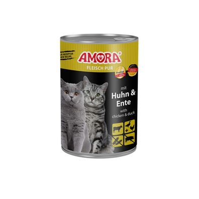 AMORA Cat Dose Fleisch pur Huhn & Ente 6 x 400g (9,13€/ kg)