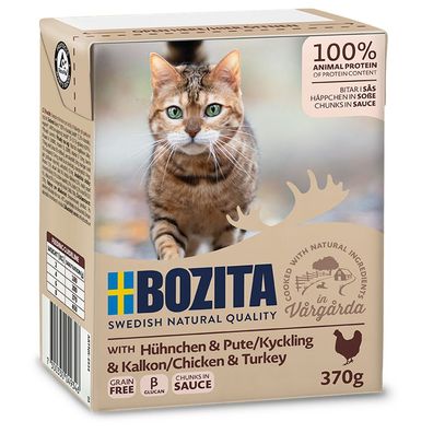 Bozita Cat Häppchen in Soße Hühnchen & Pute 6 x 370g (8,96€/ kg)