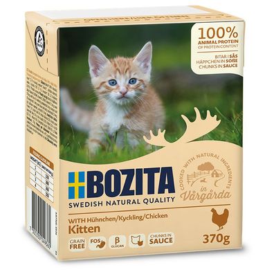 Bozita Cat Häppchen in Soße mit Hühnchen für Kitten 6 x 370g (8,96€/ kg)