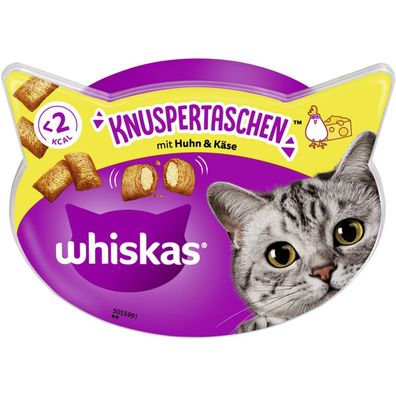 Whiskas Snack Knuspertaschen Huhn & Käse 8 x 60g (62,29€/ kg)