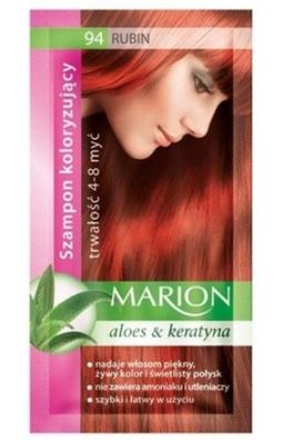 Marion Rubin Farbshampoo 40 ml - Intensives Rotes Farbschutz-Shampoo