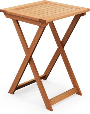Gartentisch klappbar, wetterfester Bistrotisch aus Holz, Klapptisch 50 x 50 x 73,5 cm