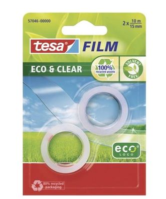 Tesa Selbstklebende Eco & Clear Folie, 15mm | 2er Set