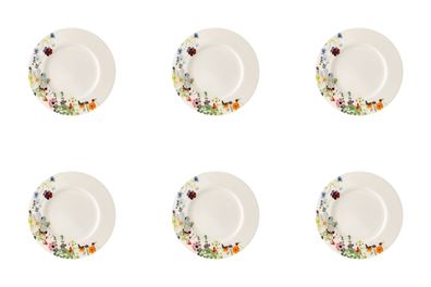 6 x Frühstücksteller 23 cm Fahne - Rosenthal Brillance BONE CHINA GRAND AIR - 10530