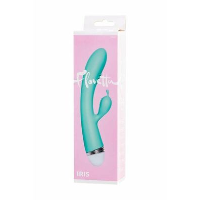 Vibrator mit Klitoris-Stimulator Flovetta von Toyfa Iris, Silikon, mint, 22 cm