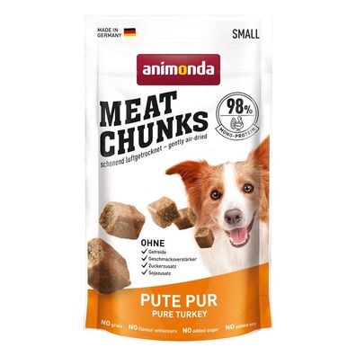 Animonda Dog Snack Meat Chunks Pute pur 8 x 60g (70,63€/ kg)