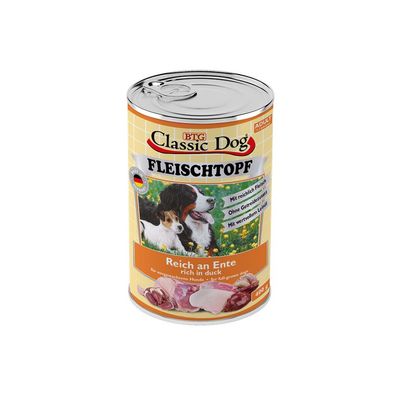 Classic Dog Adult Fleischtopf Pur Reich an Ente 6 x 400g (8,29€/ kg)