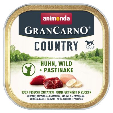 Animonda Dog GranCarno Country Adult Huhn, Wild & Pastin. 22 x 150g (13,91€/ kg)
