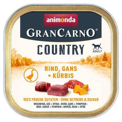 Animonda Dog GranCarno Country Adult Rind, Gans & Kürbis 22 x 150g (13,91€/ kg)