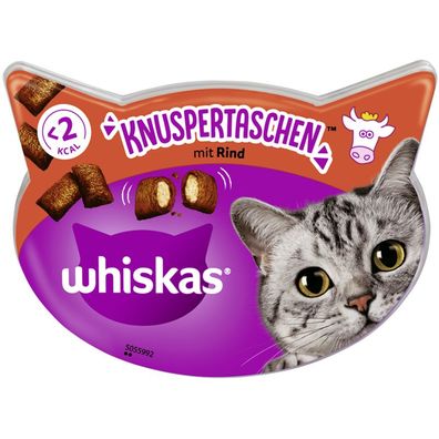 Whiskas Snack Knuspertaschen Rind 8 x 60g (62,29€/ kg)