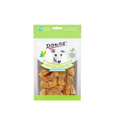 Dokas Hunde Snack Hühnerbrust mit Süßkartoffel 10 x 70g (42,71€/ kg)