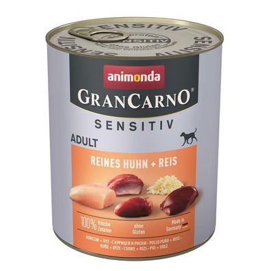 Animonda GranCarno Adult Sensitive Reines Huhn & Reis 12 x 800g (7,28€/ kg)
