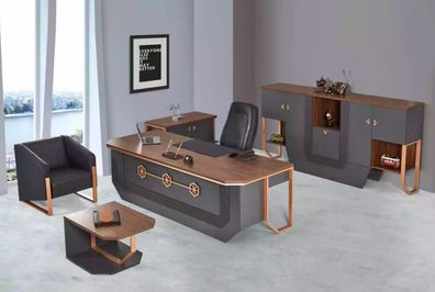 Büromöbel-Set Luxus Arbeitszimmermöbel Schreibtisch Schränke Couchtisch