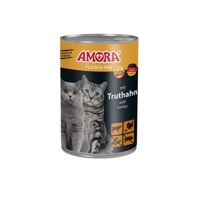 AMORA Cat Dose Fleisch pur Truthahn 12 x 400g (7,48€/ kg)