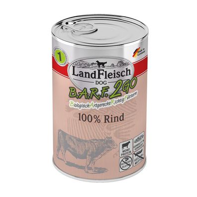 LandFleisch B.A.R.F.2GO 100% vom Rind 6 x 400g (14,13€/ kg)