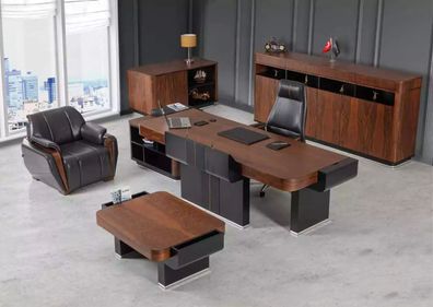 Großer Büroschrank Sideboard Luxus Holzmöbel Arbeitszimmereinrichtung Regal
