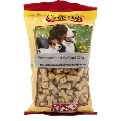 Classic Dog Snack Miniknochen mit Geflügel 12 x 200g (14,96€/ kg)