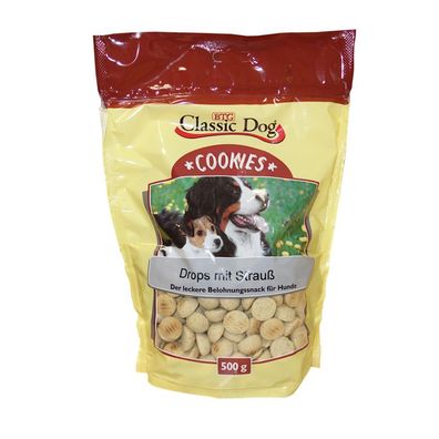 Classic Dog Snack Cookies Drops mit Strauß 12 x 500g (6,32€/ kg)