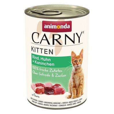 Animonda Carny Kitten Rind, Huhn & Kaninchen 12 x 400g (9,56€/ kg)