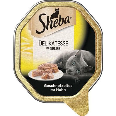Sheba Schale in Gelee Geschnetzteltes mit Huhn 22 x 85g (19,20€/ kg)