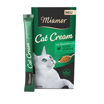 Miamor Cat Cream mit Huhn & Gemüse 55 x 15g (45,94€/ kg)