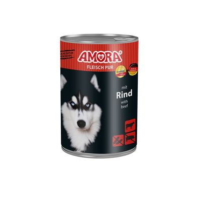 AMORA Dog Dose Fleisch Pur mit Rind 12 x 400g (7,48€/ kg)