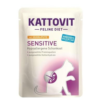 Kattovit Sensitive Huhn + Pute 24 x 85g (16,62€/ kg)
