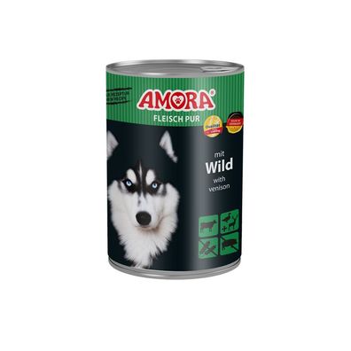 AMORA Dog Dose Fleisch Pur mit Wild 6 x 400g (9,13€/ kg)