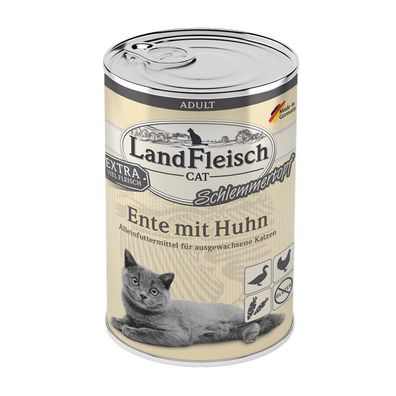 LandFleisch Cat Adult Schlemmertopf Ente mit Huhn 6 x 400g (9,13€/ kg)