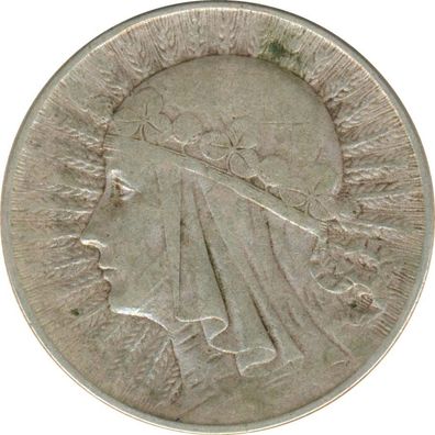 Polen 5 Zlotych 1933 Frauenkopf Silber*