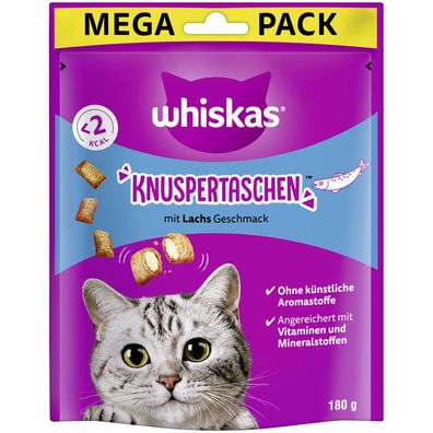 Whiskas Snack Knuspertaschen Lachs 4 x 180g (55,42€/ kg)