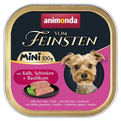 Animonda vom Feinsten Mini Adult Kalb, Schinken & Basiliku 64 x 100g (11,86€/ kg)