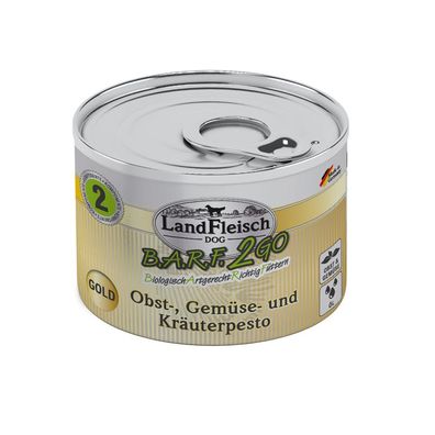 LandFleisch B.A.R.F.2GO Obst-, Gemüse und Kräuterpesto Gold 6 x 200g (19,92€/ kg)