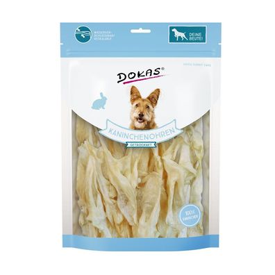 Dokas Dog Kaninchenohren ohne Fell getrocknet 5 x 180g (44,33€/ kg)