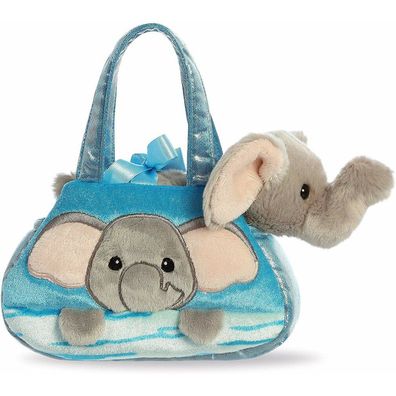 Fancy blau/ grauer Peek-a-Boo Elefant in einer Tragetasche ca. 21 cm - Plüschfigur