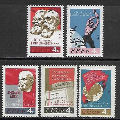 Sowjetunion postfrisch Michel-Nummer 2948-2952