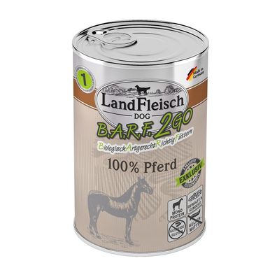 LandFleisch B.A.R.F.2GO 100% Exklusiv Pferd 6 x 400g (14,13€/ kg)