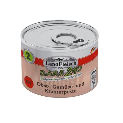 LandFleisch B.A.R.F.2GO Obst-, Gemüse und Kräuterpesto Rot 6 x 200g (19,92€/ kg)