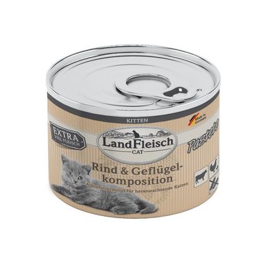LandFleisch Cat Kitten Pastete Rind & Geflügelkomposition 6 x 195g (16,15€/ kg)