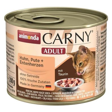 Animonda Carny Adult Huhn & Pute & Entenherzen 6 x 200g (15,75€/ kg)