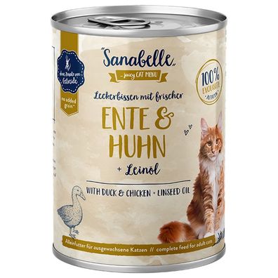 Sanabelle Nassfutter mit Ente & Huhn 6 x 400g (12,46€/ kg)