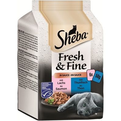 Sheba MP Fresh & Fine in Sauce Lachs & Thunfisch 36 x 50g (24,39€/ kg)