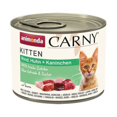 Animonda Carny Kitten Rind, Huhn & Kaninchen 24 x 200g (10,40€/ kg)