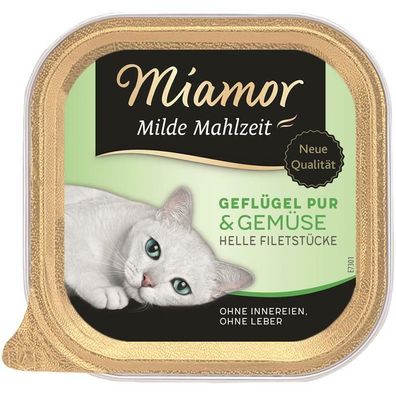 Miamor Schale Milde Mahlzeit Geflügel & Gemüse 16 x 100 g (18,69€/ kg)